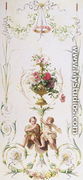 Putti amid swags of flowers and leaves - (circle of) Andien de Clermont