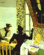 Lenght of Thread or Interior with Sewing Women (L'Aiguillée ou Interieur aux couturieres) 1893 - Edouard  (Jean-Edouard) Vuillard