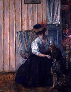 Portrait of Madame Bonnard with her Dog at Rue Drouai, 1907 - Edouard  (Jean-Edouard) Vuillard