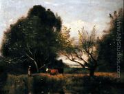 Landscape with Cattle - Jean-Baptiste-Camille Corot
