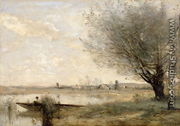 Fisherman Moored at a Bank - Jean-Baptiste-Camille Corot