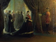 Catherine II (1729-96) at the Coffin of Empress Elizabeth (1709-61), 1874 - Nikolai Nikolaevich Ge (Gay)