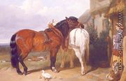 Carthorses by a Cottage Door, 1854 - John Frederick Herring Snr