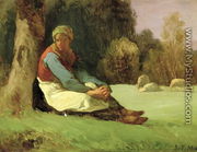 Seated Shepherdess - Jean-Francois Millet