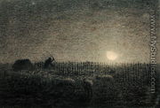 The Shepherd at the Fold by Moonlight - Jean-Francois Millet