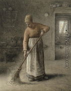 A Farmer's wife sweeping, 1867 - Jean-Francois Millet