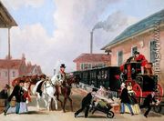 The Louth-London Royal Mail Travelling by Train from Peterborough East in December 1845 - James Pollard