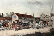 The Mail Coach Changing Horses, engraved by R. Havell, 1815 - James Pollard