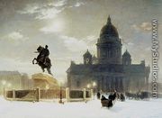 View of the Monument to Peter the Great in Senate Square, St. Petersburg, 1870 - Vasilij Ivanovic Surikov