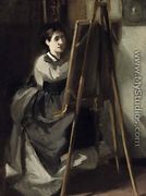 La jeune eleve, (Portrait of Sister as Artist ), 1871 - Eva Gonzales