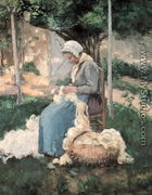 Female Peasant Carding Wool, 1875 - Camille Pissarro