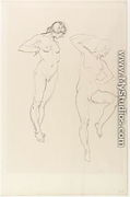 Nude female figure, standing on Tip-toe - Henry Tonks