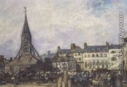 The Market at Sainte-Catherine, Honfleur - Johan Barthold Jongkind