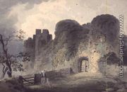 Entrance of Carisbrooke Castle, with a Youth and a Lamb standing near a Gate - John Collins
