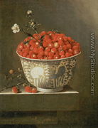 Still Life with Wild Strawberries in a Chinese Bowl - Adriaen Coorte