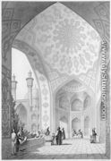 The Vestibule of the Main Entrance of the Medrese-i-Shah-Hussein, Isfahan, plate 21 from Modern Monuments of Persia - Pascal Xavier  (after) Coste