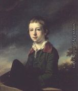 Boy in green coat with red velvet collar - Francis Cotes