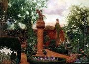 A Walled Garden with Statuary - A. Cox