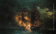 Battle Between the French Frigate Arethuse and the English Frigate Amelia in View of the Islands of Loz, 7th February 1813 - Louis Philippe Crepin