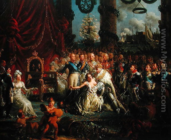Louis XVIII (1755-1824) Helping France to her Feet, after 1814 - Louis Philippe Crepin