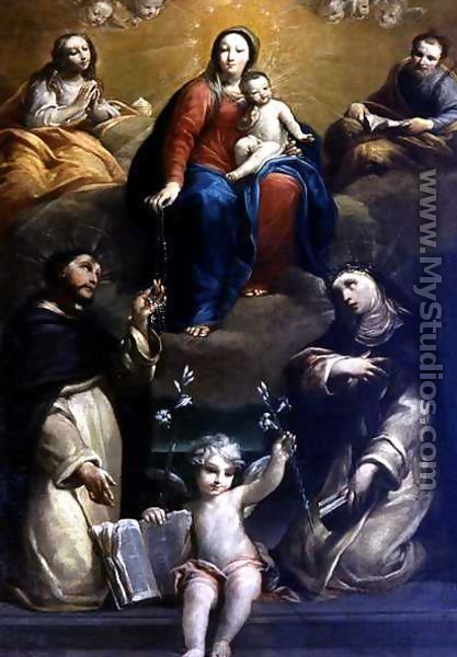 The Madonna of the Rosary with SS Dominic, Catherine, Mary Magdalene, and Joseph, 1732 - Luigi Crespi