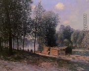 Cabins by the River Loing, Morning - Alfred Sisley