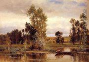 Boat on a Pond - Charles-Francois Daubigny