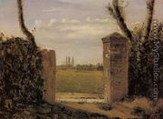 Boid-Guillaumi, near Rouen - A Gate Flanked by Two Posts - Jean-Baptiste-Camille Corot