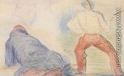 Soldier Fencing, Another Reclining - Georges Seurat