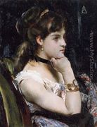 Woman Wearing a Bracelet - Alfred-Emile-Leopole Stevens