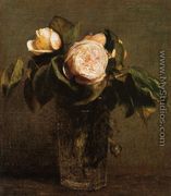 Roses in a Tall Glass - Ignace Henri Jean Fantin-Latour