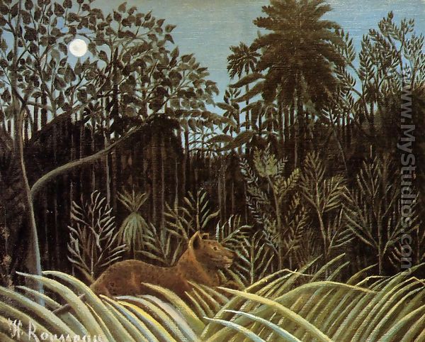 Jungle with Lion - Henri Julien  Rousseau