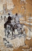 Horsemen Riding in the Bois de Boulogne - Henri De Toulouse-Lautrec