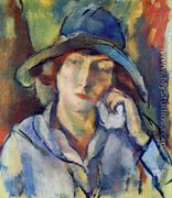 Hermine in a Blue Hat - Jules Pascin