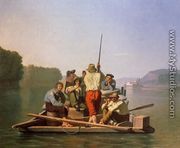 Lighter Relieving the Steamboat Aground - George Caleb Bingham