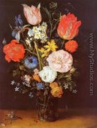 Flowers in a Glass Vase - Jan The Elder Brueghel