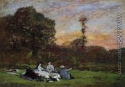 Luncheon on the Grass, the Family of Eugene Manet - Eugène Boudin