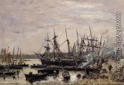 Camaret, Fishing Boats at Dock - Eugène Boudin