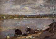 Laundresses on the Banks of the Touques XIV - Eugène Boudin
