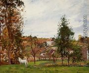 Landscape with a White Horse in a Meadow, L'Hermitage - Camille Pissarro