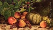 Still Life with Melon, Grapes, Peaches, Pears and Black Raspberries - William Mason Brown