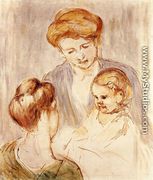 A Baby Smiling At Two Young Women - Mary Cassatt
