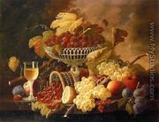 Still Life with Fruit and Wine Glass - Severin Roesen