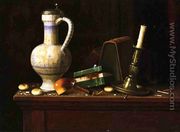 Still Life with Blue and White Pitcher, Tobacco Case and Pipe - William Michael Harnett