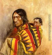 Stone-in-Moccasin Woman - Charles Marion Russell