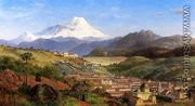 View of Riobamba, Ecuador, Looking North Towards Mount Chimborazo - Louis Remy  Mignot