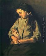 A Young Girl with Her Doll - Lawrence Carmichael  Earle