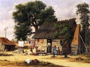 Family Gathered by a Cabin - William Aiken Walker