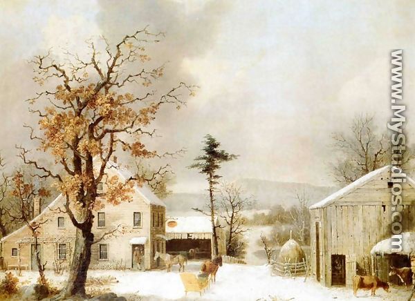 Jones Inn, Winter - George Henry Durrie