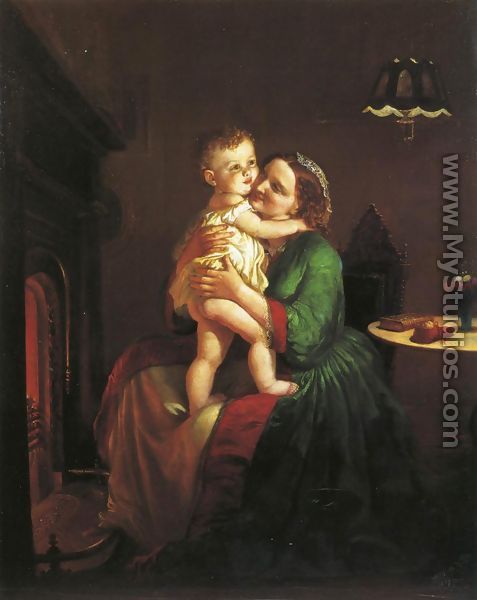 Mother and Child by the Hearth - Lilly Martin Spencer